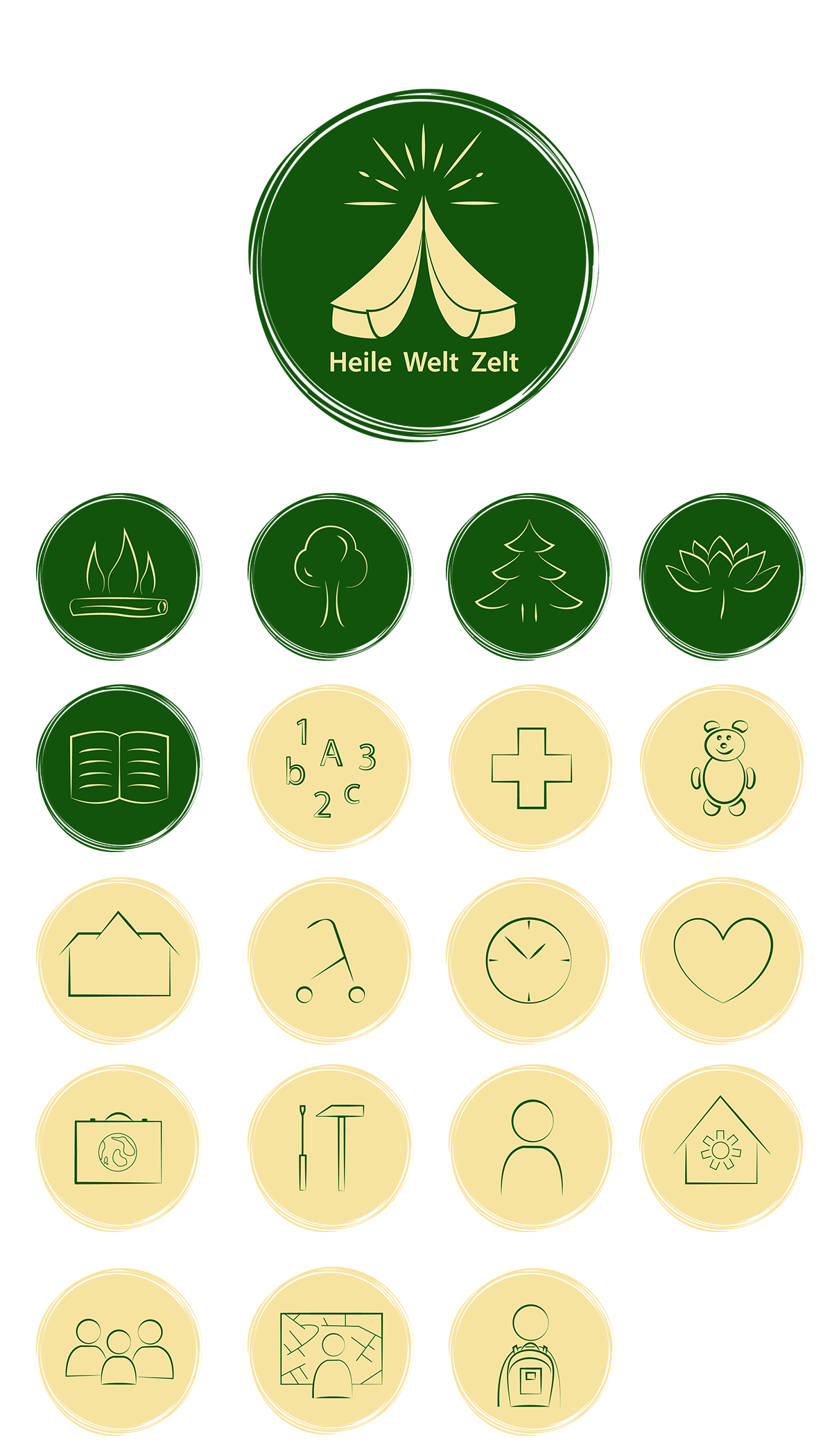 5 Icons und 1 Logo von www.Heile-Welt-Zelt.de