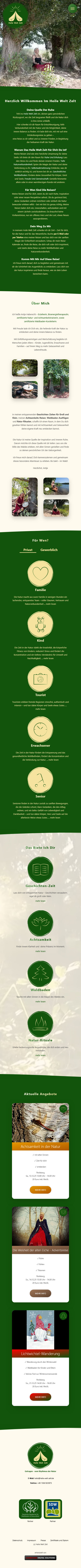 Screenshot Webseite Heile Welt Zelt Handy